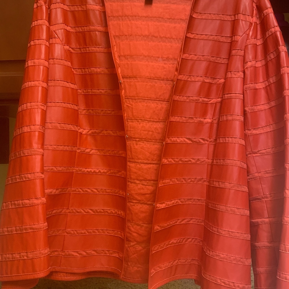 SOFT LEATHER JACKET, RED